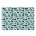 thumbnail image 1 of Palm Leaf Cutting Board, Hawaiian Tropical Pattern with Coconuts and Palm Tree Branches Illustration, Decorative Tempered Glass Cutting and Serving Board, Large Size, Aqua Black White, by Ambesonne, 1 of 1