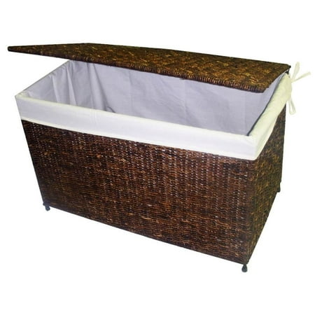 - Woven Maize Storage Chest in Rich Walnut Finish
