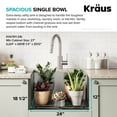 thumbnail image 4 of KRAUS Standart PRO™ 24” Undermount 16 Gauge Stainless Steel Single Bowl Laundry Utility Sink, 4 of 11