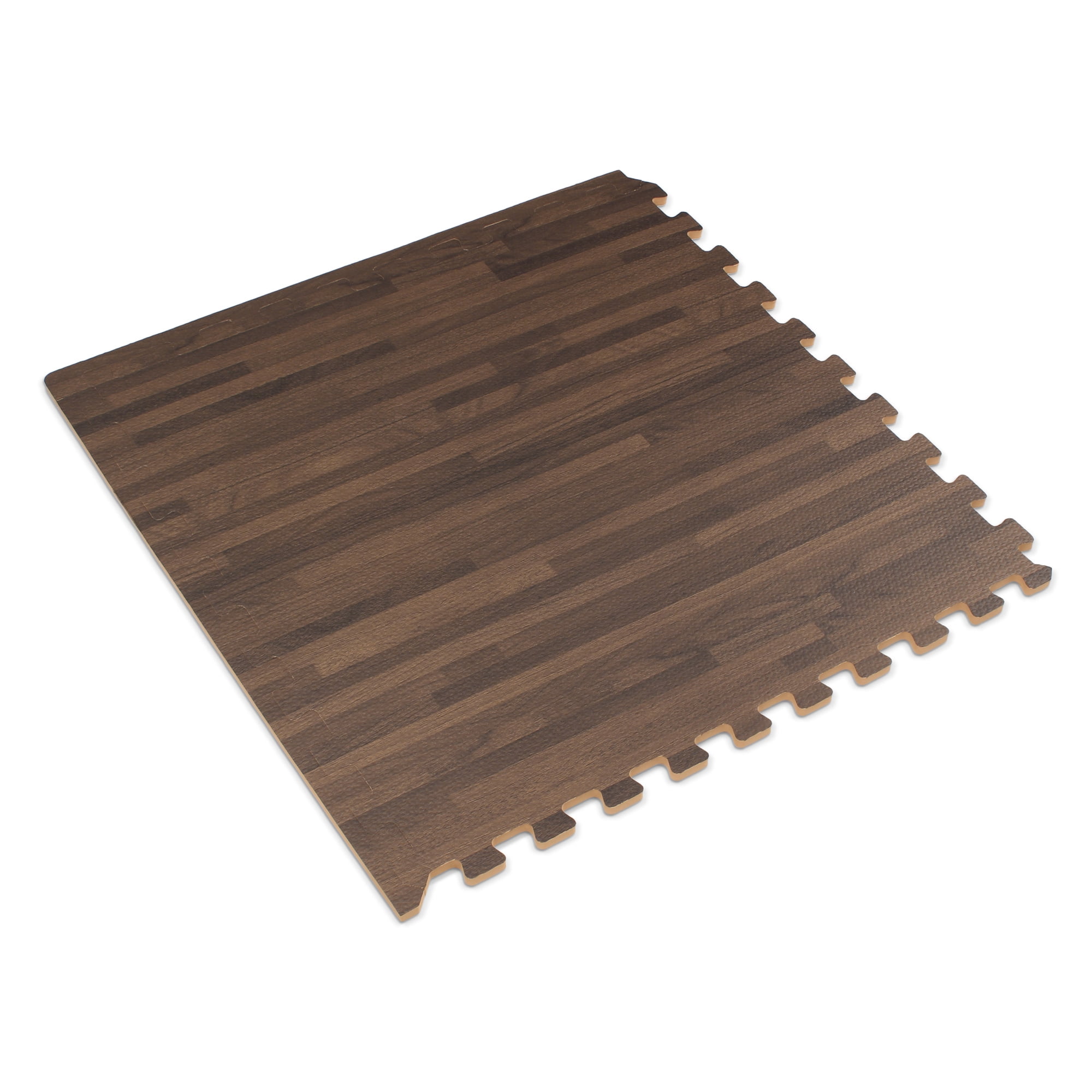 144 ft walnut dark wood grain interlocking foam puzzle tiles mat puzzle floorin 