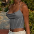 thumbnail image 1 of KOMOO Women Lace Corset Crop Tops Spaghetti Straps Camisole Tie Push Up Bustiers Corsets, 1 of 4