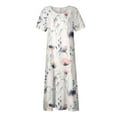 thumbnail image 5 of CHOK Robe en Lin Décontractée à Manches Courtes et Col Rond pour Femmes, Couleur Unie, Coton et Lin, Robe d'Été 2024 avec Poches, Gris, TG, 5 of 5