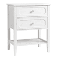 thumbnail image 6 of Tcbosik 22" Modern Side Table, Nightstand with Open Shelf and 2 Storage Drawers, End Table for Bedroom, Living Room, White, 6 of 7