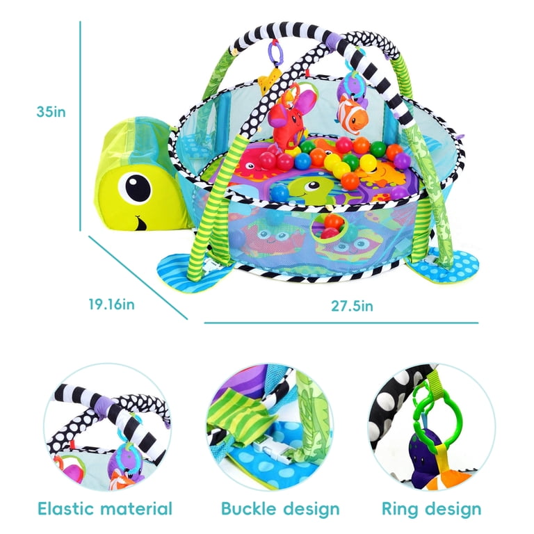 KOPPOP 3-in-1 Baby Play Gym with Ocean Ball Pit and Mat photo 5