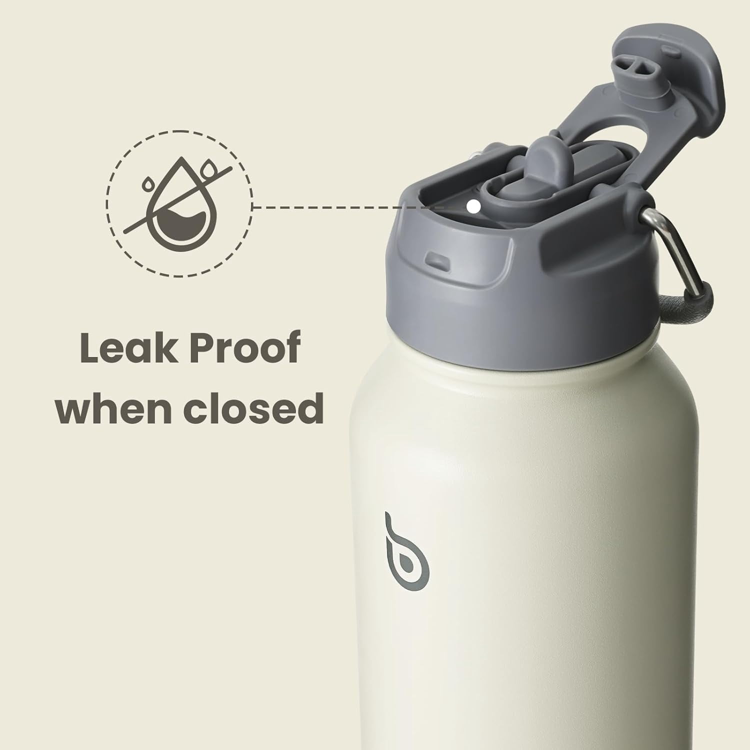 BOTTLE BOTTLE 32 oz Insulated Water Bottle Stainless Steel Sport Water Bottle with Straw Dual-use Lid Design for Gym with Pill Box (gray)