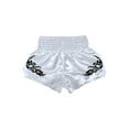 thumbnail image 4 of Haitryli Kids Boys Muay Thai Shorts Martial Arts MMA Kickboxing Shorts Youth Boxing Shorts Metallic A White S, 4 of 5