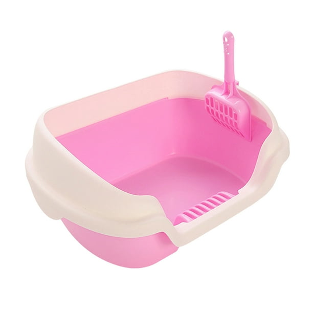 Etereauty Litter Box Cat Toilet Small Kitten Basin Kittens Boxes Supplies Open Kit Cleaning High