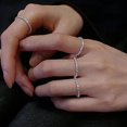 thumbnail image 3 of ensemble De 2 (taille 11+12) Bagues Scintillantes - Argent Sterling 925 - Polyvalence De Style Simple - Petite Dcoration - Anneau D'index - Bijoux, 3 of 5