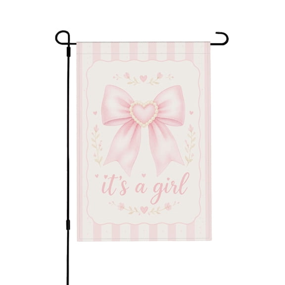 It’s A Girl Shower Garden Flag Birth Announcement Gender Reveal Farmhouse Outdoor Decoration For Yard Sign 12x18 in