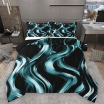 Homewish Minimalist Lines 3 Pieces Queen Comforter Set for Kids Children Teens,Abstract Geometric Stripes Ultra Soft Bedding Sets,Mid Century Bedding Comforter Set Breathable,Ultra Soft Home Decor