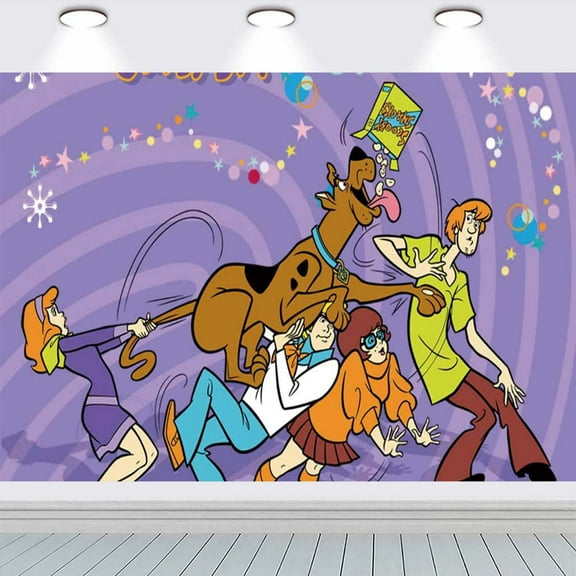 Scooby Backdrop Banner Party Supplies Poster Movie Theme Background for Photography Birthday Decorations