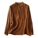 thumbnail image 1 of Blusa de manga larga con botones para mujer: camisa informal con cuello vuelto para llevar a diario en primavera/verano, 1 of 8