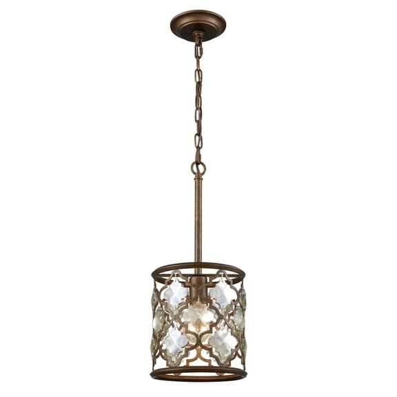Elk Home 8-Inch Wide Armand Pendant, Traditional, Weathered Bronze