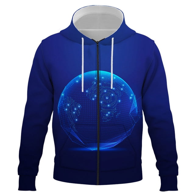 Sudadera con capucha y cremallera de moda con imagen inteligente de IA en 3D para hombre y mujer, sudadera con estampado 3D, jersey informal para niños
