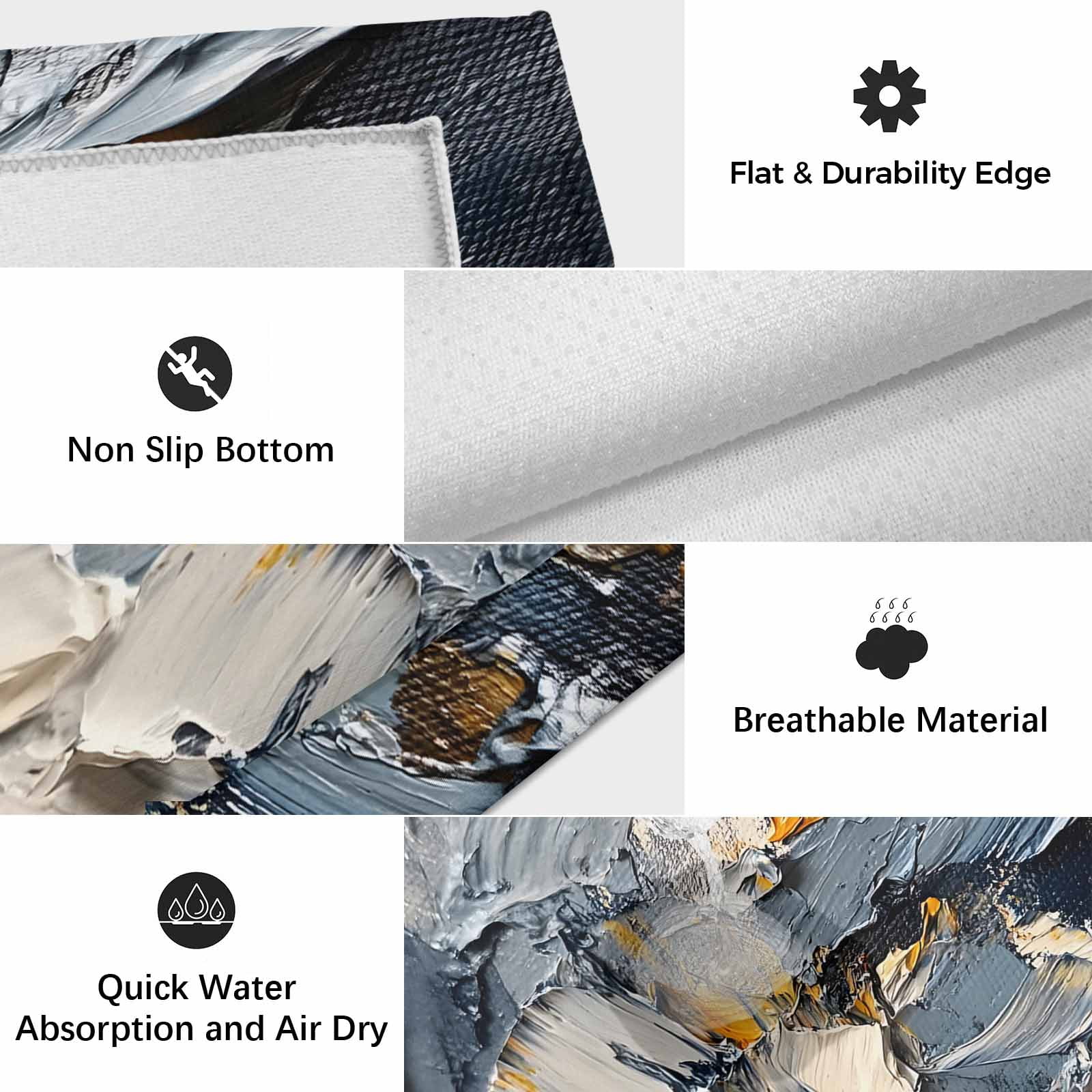 Abstract Ombre Outdoor Rug 4x6 Ft, Non Slip Washable Area Rug, Modern Farmhouse Chic Oil Painting Patio Rugs Carpet Runner, Large Floor Mat for Indoor/Outdoor Deck Porch Camping