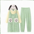 thumbnail image 5 of Pijama largo de franela de vellón coral para otoño e invierno, bonito pijama para perro, para mujer, camisón grueso, ropa de casa, 5 of 5