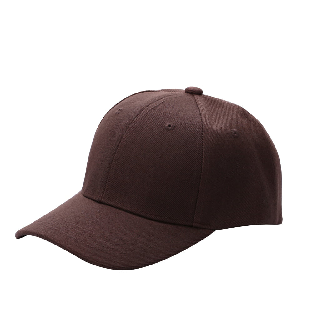 Fitted Classic Curved Bill Baseball Hat Plain Blank Sport Ball Cap Coffee