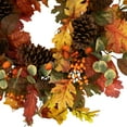 thumbnail image 5 of Northlight Berries and Pine Cones Artificial Maple Leaf Fall Harvest Wreath - 26" - Unlit, 5 of 9