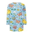 thumbnail image 5 of Dresfit Easter Shirts for Women Holiday Strech Crewneck 3/4 Sleeve Tops 2026 Rabbit Bunny Graphic Print Tees Baggy Loose Fit Tunic Blouse Blue S, 5 of 5