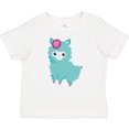 thumbnail image 3 of Inktastic Blue Llama, Cute Llama, Alpaca, Flowers Girls Baby T-Shirt, 3 of 5