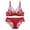 Red, variant on Bra Brief Sets Lace For Women Comfortable And Breathable Gathered Oversized Bra Set Pink 34/75C