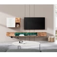 thumbnail image 2 of Floating TV Stand Wall Mounted Shelf with Colorful LED Lights, Wood Media Console Entertainment Center Under TV, Cabinet Hutch Desk Storage for Home and Office,Rustic Brown, 2 of 8