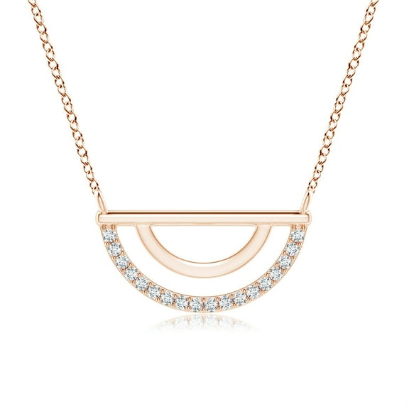 ANGARA Natural Semi-Circle Diamond Pendant in 14K Rose Gold for Women (Size-1.1mm | Color-G | Clarity-VS2) | April Birthstone, Birthday, Anniversary, Jewelry Gift for Women | Natural Diamond Necklace