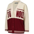 thumbnail image 2 of Women's Gameday Social  Garnet/Cream Florida State Seminoles Woven Carley Retro Button-Up Cardigan, 2 of 7