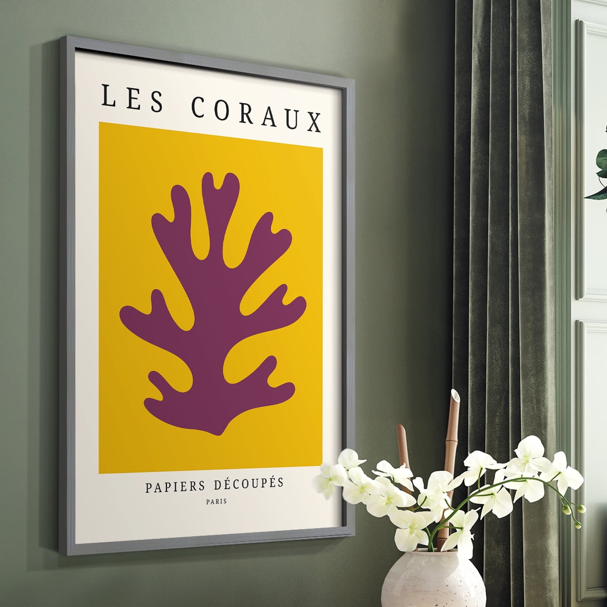 Matisse CCCLXX in Gray Solid Wood 8 x 10 Framed Print