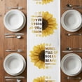 thumbnail image 6 of Yellow Sunflower Table Runner - 120 Inch Long, Kitchen Dining Table Runner Dresser Scarves, Floral Rustic White Quotes Farmhouse Decor for Coffee Tables Wedding Party Banquet, 6 of 8
