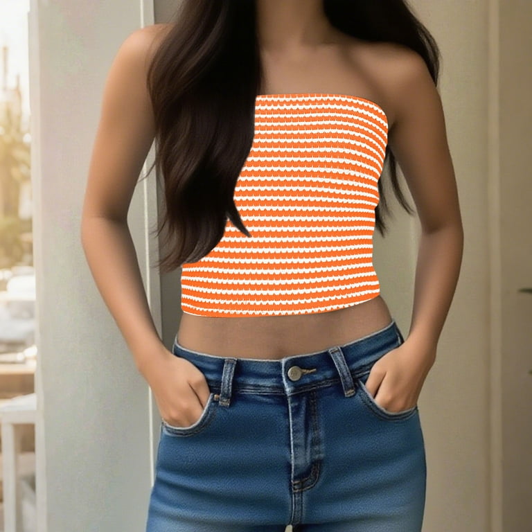 Gajess bandeau rib tops キャメル Gajess bandeau rib tops キャメル