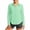 Mint Green, variant on Sheghy Women's Tops Women's solid color casual long-sleeved sun protection shirt with collar Mint Green S
