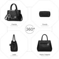 thumbnail image 2 of Women's Handbags Flowers Pattern Crossbody Bags Pom Pom Decoration Handbags Tote Bags for Ladies Shoulder Bag PU Leather, 2 of 4