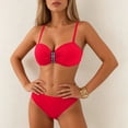 thumbnail image 6 of UTSJKR Women's 2026 Hard Cup Backless Bikini Set, Tape Detail Two Piece Bathing Suit, European Cross Border Beach Swimwear Red L, 6 of 7