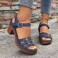 thumbnail image 6 of IWRICH Low Chunky Heels for Women ​dressy Wedge Platform Sandals ​summer Casual Footwear ​with Adjustable Straps Navy 9.5, 6 of 9