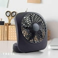thumbnail image 3 of Treva 5 inch Portable Battery Powered 2 Speed Personal Desktop Fan, Black, 3 of 7