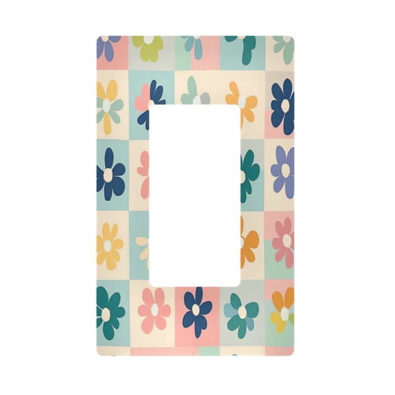 Yayeee Rocker Switch Wall Plate 1-Gang 4.6"x2.9" Home Decorative Outlet Cover, Green Floral