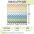 thumbnail image 2 of Colorful Gradient Checkerboard Checkered Pattern Square Fitted Tablecloth with Elastic Edge,Square Table Cover,Washable Elastic Table Cover for Home Kitchen Party Decor 36"x36", 2 of 6