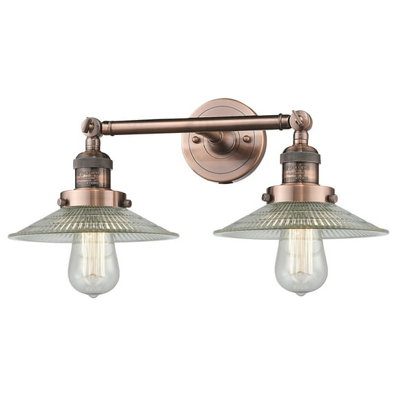 Innovations Lighting 208 Halophane Halophane 2 Light 18" Wide Bathroom Vanity Light -