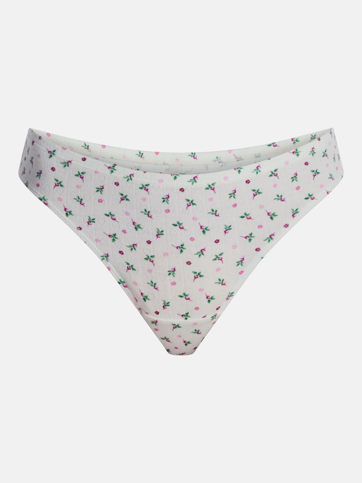 No Boundaries Pointelle Knit Thong Panties, Women's XS-XXXL