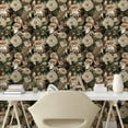 thumbnail image 2 of Ambesonne Summer Floral Peel & Stick Wallpaper for Home, Bunny and Roses Paint, 13"x100", Cocoa Beige Dark Green, 2 of 5