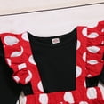 thumbnail image 5 of 3T Baby Girl Clothes Baby Girl Outfits Ruffle Long Sleeve Tops Polka Dots Strap Pants Set 2-3T Baby Girl Overalls Outfits Black, 5 of 8