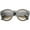 Black-Yellow / Lavender, variant on sunglassLA Unisex Bohemian Native Print Bead Accents Gradient Lens Round Cat Eye Sunglasses (Black-Yellow / Lavender) - 54mm