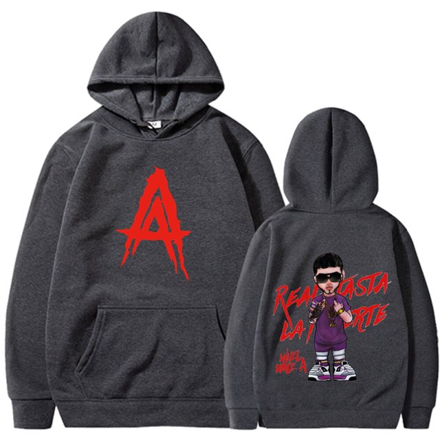 Sudadera con capucha y2k para hombre y mujer, jersey con estampado de patrón Real Hasta La Muerte Anuel AA, ropa de calle para parejas, jersey de Hip-Hop, tallas grandes, Otoño e Invierno xuanjing unisex