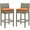 Light Gray Orange, variant on Modway Conduit Bar Stool Outdoor Patio Wicker Rattan Set of 2 in Light Gray Orange