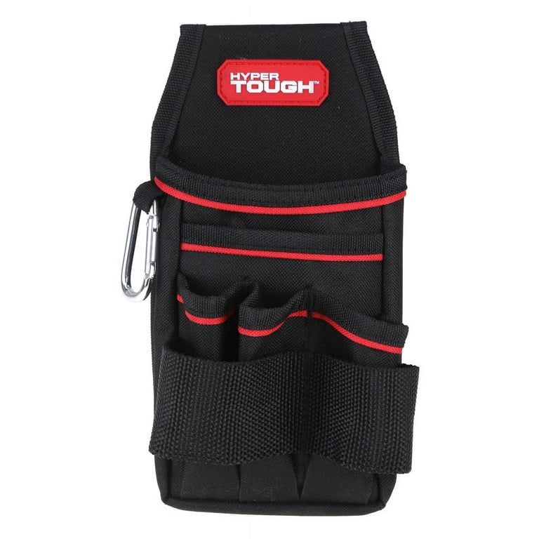 2 pack) Hyper Tough Tool Pouch Organizer, Black 600 Denier