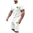 thumbnail image 3 of Men's Suits Summer Coconut Tree Print Short Sleeve Shorts Sportswear set for Men Lightweight Daily Wear Breathable Modern Design, 3 of 4