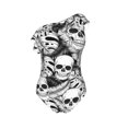 thumbnail image 4 of Yiaed Skull and palm leaves Print Women One Piece Swimsuits Tummy Control One Shoulder Bathing Suits Pattern Ruffle Swimwear-Large, 4 of 8