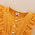 thumbnail image 6 of TOOYOU Girls Romper Set Sleeveless Button Ruffle Jumpsuit+Headband Kids Baby Jumpsuit Holiday Pajama Playsuit Bodysuits For Toddler ,Size 12-18 Months Yellow, 6 of 8