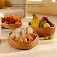 thumbnail image 3 of Rattan Woven Fruit Basket, Natural Round Bread Basket, Decorative Fruit Bowl for Kitchen Counter, Kitchen Storage Baskets for Vegetables, Eggs,Snacks C104, 3 of 3